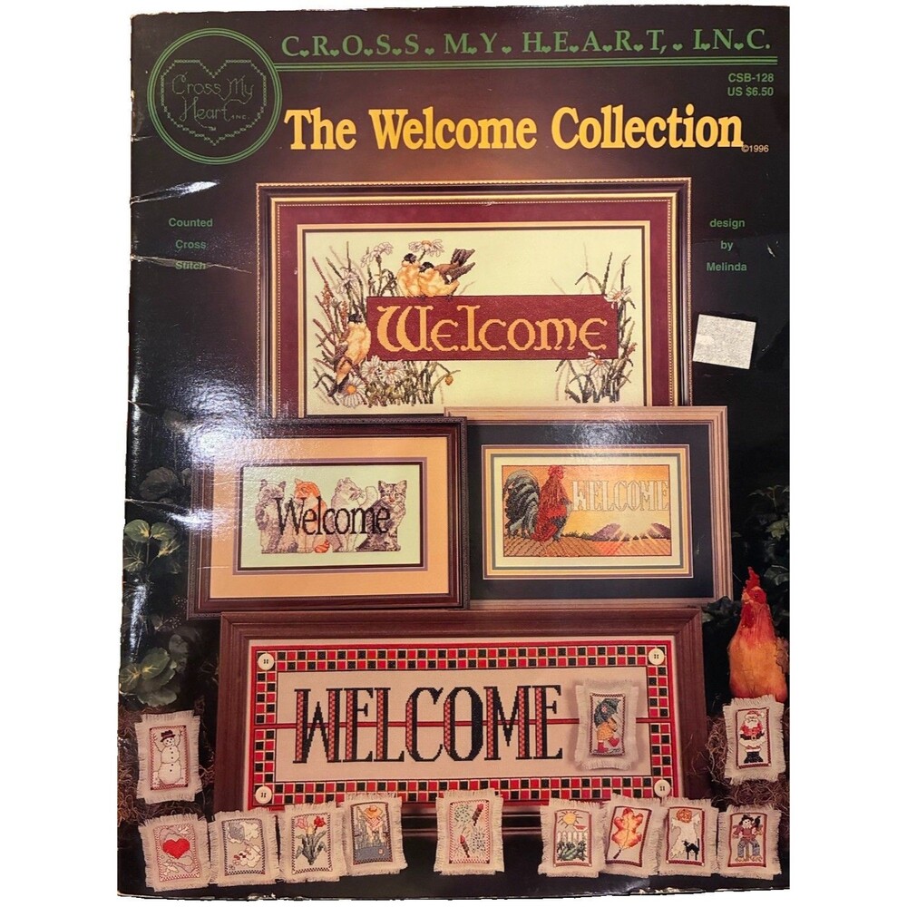 Welcome Collection Counted Cross Stitch Book, Cross My Heart 1996
